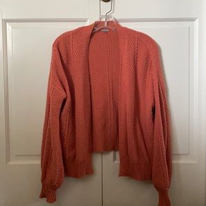Charlotte Russe Orange Stiched Style Cardigan Sweater